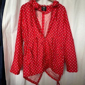 Adorable Polka Dot Rain Coat that folds into a pouch! K-way Style!